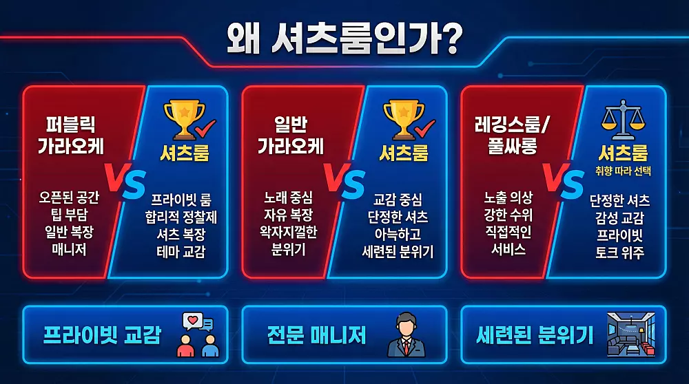 수원셔츠룸과 타업소 비교 - 셔츠룸의 차별화된 장점